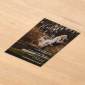 エレガントScript Photoモダン結婚の アクリル招待状 (レイダウン)