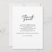 エレガントScript Photoモダン結婚's Thank You ノートカード (裏面)