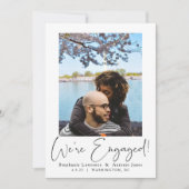 エレガントScript Photo婚約パーティ 招待状 (正面)