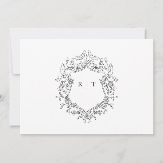 エレガントScript Photo白黒結婚の セーブザデート (裏面)