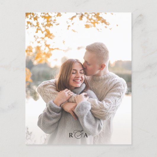 エレガントScript Photo結婚式招待状 (裏面)