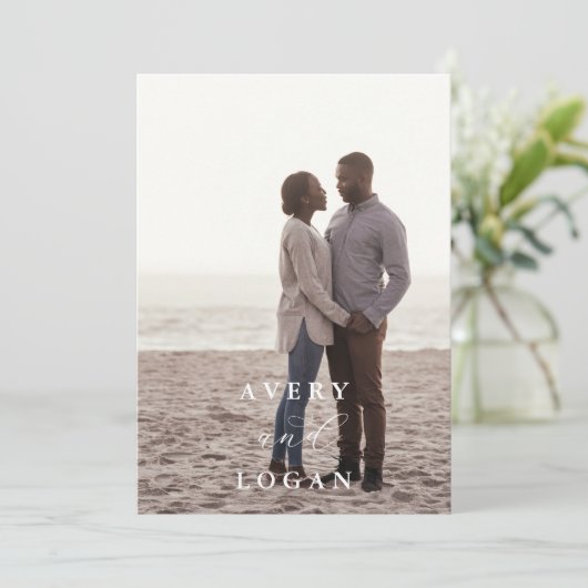 エレガントScript Photo結婚式招待状 招待状 (スタンド正面)