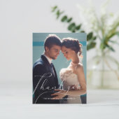 エレガントScript Photo結婚's Thank you ポストカード (スタンド正面)