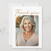 エレガントScript Photo誕生日 サンキューカード (正面)