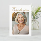 エレガントScript Photo誕生日 サンキューカード (スタンド正面)