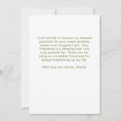 エレガントScript Photo誕生日 サンキューカード (裏面)