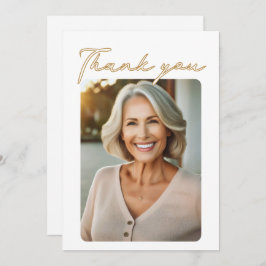 エレガントScript Photo誕生日 サンキューカード