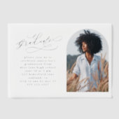 エレガントScript Photo Arch卒業パーティー ベラム紙招待状 (正面)