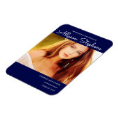 エレガントScript Photo Blue卒業発表 マグネット (左側)