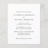 エレガントScript Photo Budget結婚式招待状 (正面)