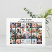 エレガントScript Photo Collageシンプルモダン Black シーズンカード (スタンド正面)