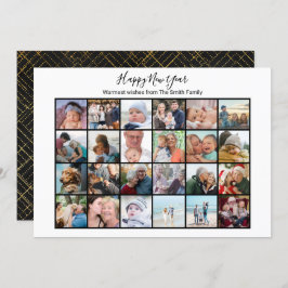 エレガントScript Photo Collageシンプルモダン Black シーズンカード