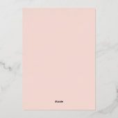 エレガントScript Photo Girlベビー誕生発表 箔招待状 (裏面)