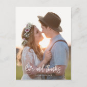 エレガントScript Photo Love and 感謝してい 結婚's ポストカード (正面)