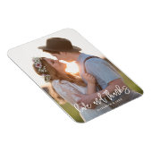 エレガントScript Photo Love and 感謝してい 結婚's マグネット (右側)