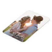 エレガントScript Photo Love and 感謝してい 結婚's マグネット (左側)