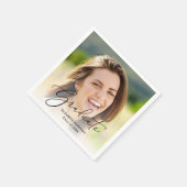 エレガントScript Photo Overlay卒業パーティー スタンダードカクテルナプキン (角)