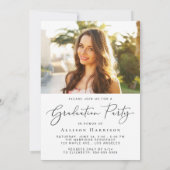 エレガントScript Photo Overlay卒業パーティー 招待状 (裏面)