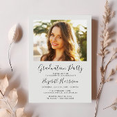 エレガントScript Photo Overlay卒業パーティー 招待状