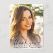 エレガントScript Photo Overlay Graduationありがとう ポストカード (正面)