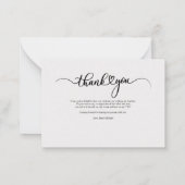 エレガントScript Photo's 結婚 Thank You ノートカード (裏面)