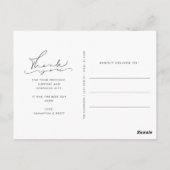 エレガントScript Photo's 結婚 Thank You ポストカード (裏面)