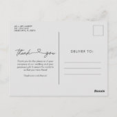 エレガントScript Photo's 結婚 Thank You ポストカード (裏面)