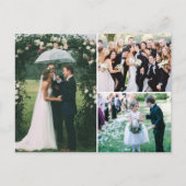 エレガントScript Photo's 結婚 Thank You ポストカード (正面)