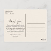 エレガントScript Photo's 結婚 Thank You ポストカード (裏面)