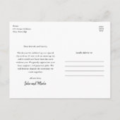 エレガントScript Photo's 結婚 Thank You ポストカード (裏面)