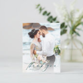 エレガントScript Photo's 結婚 Thank You ポストカード (スタンド正面)