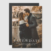 エレガントscript save date photo マグネット招待状 (正面/裏面)