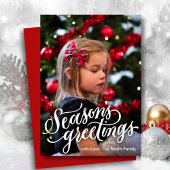 エレガントScript Season's Greetings Minimalist写真 シーズンカード