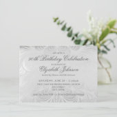 エレガントScript Silver 90th誕生日招待状 招待状 (スタンド正面)