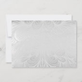 エレガントScript Silver 90th誕生日招待状 招待状 (裏面)