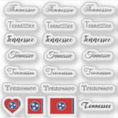エレガントscript Tennessee & Flag USA /nameセット シール (正面)
