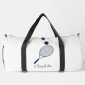 エレガントScript Tennis Playerモノグラムパーソナライズされた ダッフルバッグ (裏面)
