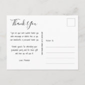 エレガントScript Thank You Photo Graduation ポストカード (裏面)