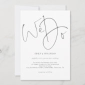 エレガントScript We Do Minimalist Gray'結婚. 招待状 (正面)