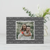 エレガントScript We Eloped カスタムPhoto 結婚's 案内状 (スタンド正面)