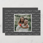 エレガントScript We Eloped カスタムPhoto 結婚's 案内状 (正面/裏面)
