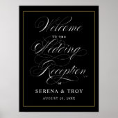 エレガントScript Welcome to the Wedding Reception ポスター (正面)