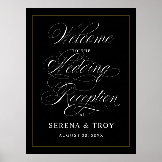 エレガントScript Welcome to the Wedding Reception ポスター (正面)