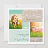 エレガントScroll Mint Two Photo Gradation Party 招待状 (正面)