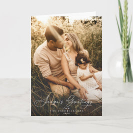 エレガントSeason's Greetings Christmas Photo カード