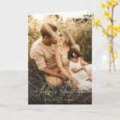 エレガントSeason's Greetings Christmas Photo カード (黄色い花)