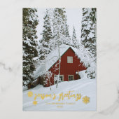 エレガントSeason's Greetings Snowflakesの写真 箔シーズンカード (正面)