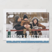 エレガントSeason's Greetings Winter Snow Photo シーズンカード (正面)