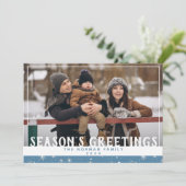 エレガントSeason's Greetings Winter Snow Photo シーズンカード (スタンド正面)