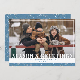 エレガントSeason's Greetings Winter Snow Photo シーズンカード